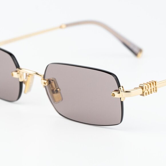 Miu Miu Women Sunglasses Gold Purple Brown Rectangle MUB50S 5AK20I NEW AUTHENTIC main image 13